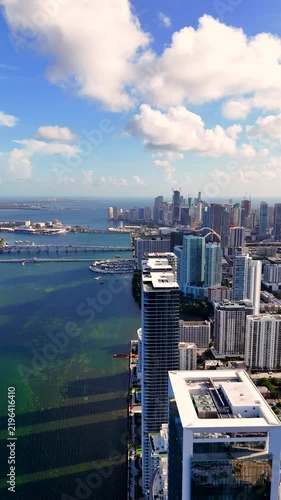 Vertical aerial high above Miami