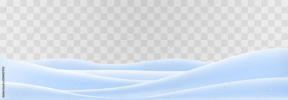 Obraz premium Vector snowfall, realistic snowdrift hill for winter background. Snow landscape decoration, frozen hills isolated on png background. Christmas snowy scene, white mounds and snow pile.