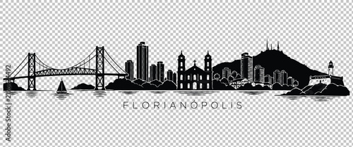 Florianopolis city skyline silhouette vector illustration