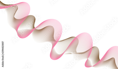 Elegant Abstract Wavy Lines Design Featuring Soft Pink and Brown Gradient Flowing Patterns on a Pure White Background for Modern Creative Projects