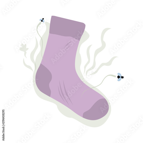 Dirty unpleasant smell sock illustration icon design vector
