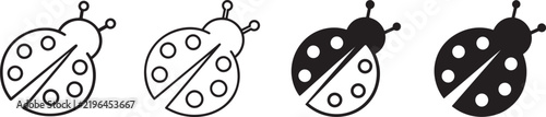 Ladybug Insect Beetle Icon Set.