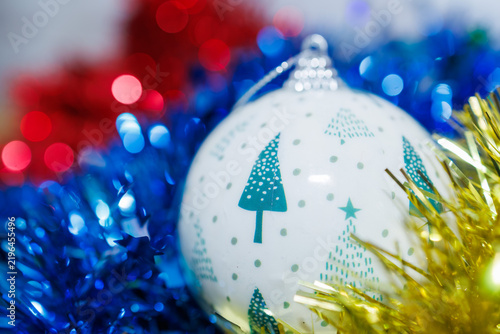 Christmas ornament decorating festive holiday tinsel bauble