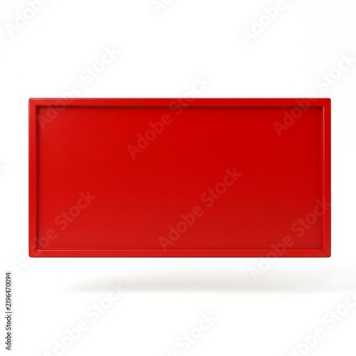 A blank red rectangular frame isolated on white background