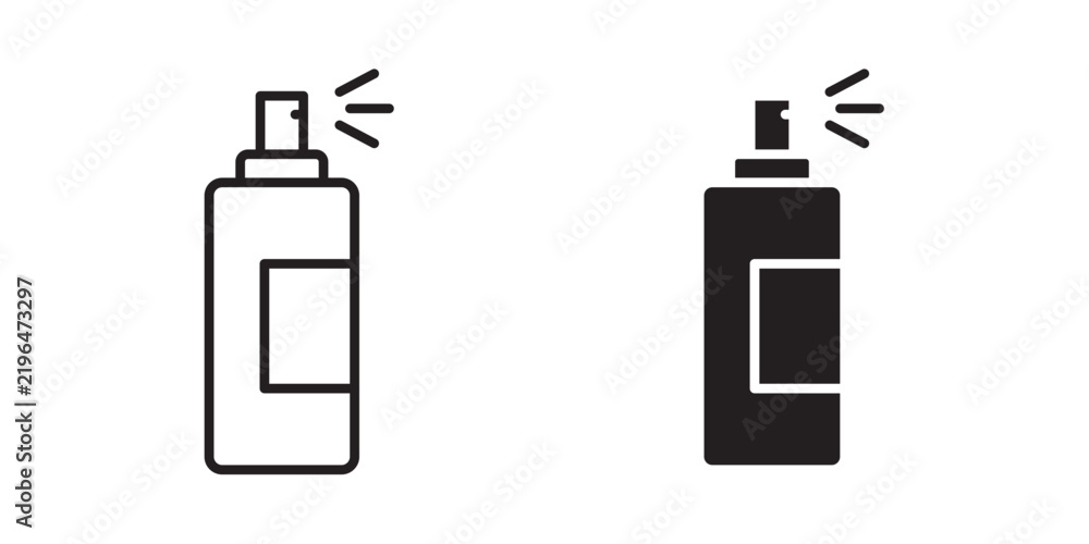 Obraz premium Hair spray icon flat outline in black