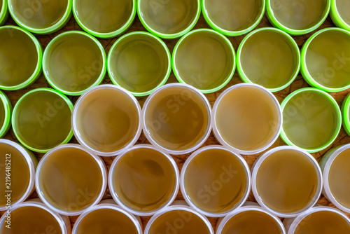 Marijuana home made salve color plastic box indoor