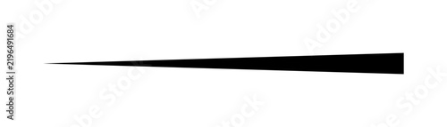 Minimal Black Tapered Wedge Graphic On White Background, Long Narrow Triangular Shape For Design.