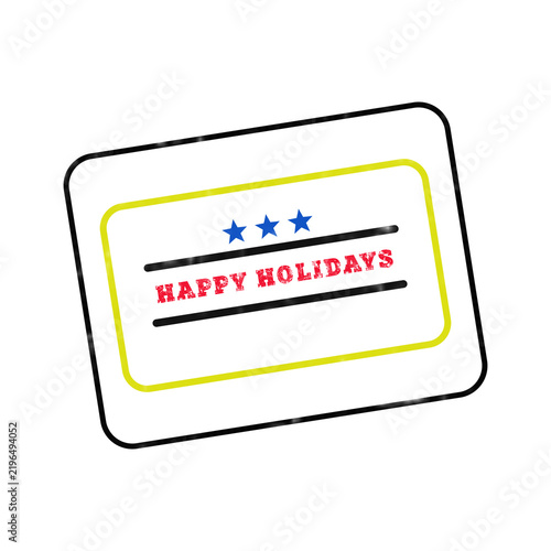 Distressed Happy Holidays Stamp for Seasonal Greeting Design
