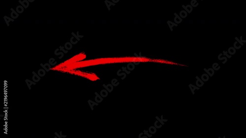 Hand-drawn animated arrow set, style scribble arrows for motion white and red directional pointers on transparent background
