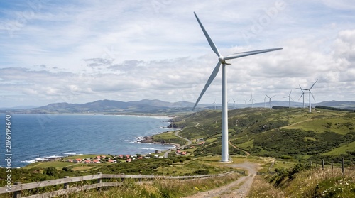 wind turbine with a background