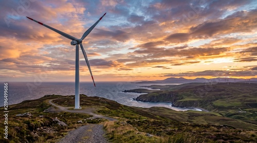 wind turbine with a background