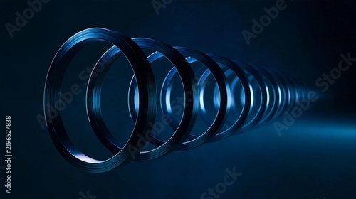 Digital art piece that appears to be a 3d rendering of a series of curved lines that form a wave-like pattern.
