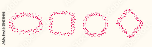 Set of Heart Border Frames Vector Design Collection