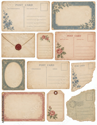 Vintage blank envelopes and correspondence card ephemera