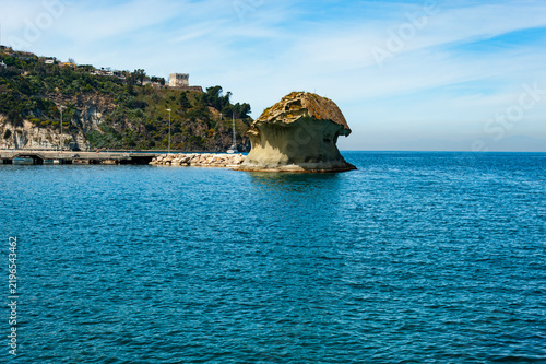 Mushroom Rock (Il Fungo), an amazing volcanic rock located off the coast of the island of Ischia in Italy