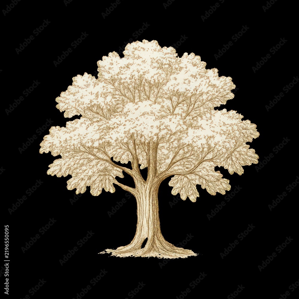 Fototapeta premium Intricate vintage tree illustration.