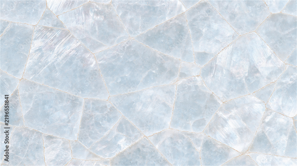 Fototapeta premium Iridescent salt flat texture with cracked geometric pattern background. AI gen