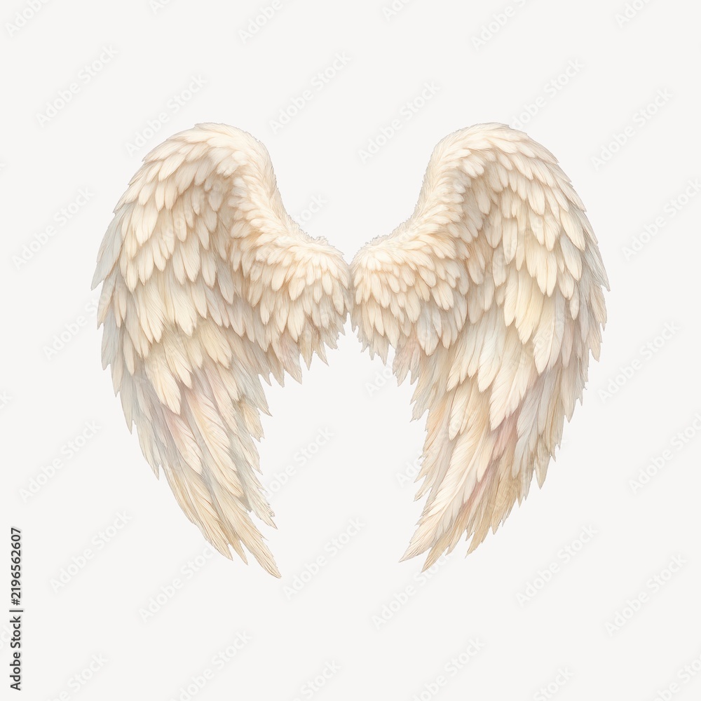 Fototapeta premium Elegant angelic wings illustration