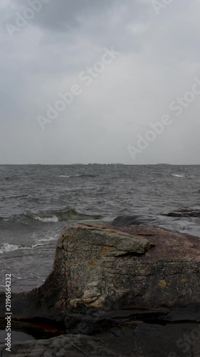 Cloudy Day Over Suomenlinna Fortress in the Baltic Sea, Helsinki, Finland