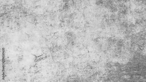 Abstract monochrome halftone pattern with grainy noise texture and distressed weathered design elements for digital creative backgrounds transparent background
