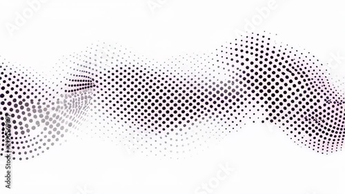 Abstract Halftone Wave: A mesmerizing abstract wave composed of tiny purple dots creates a sense of movement and depth against a clean white background.
