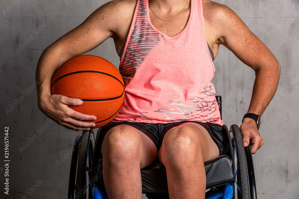 Obraz premium Wheelchair basketball athlete empowerment photo