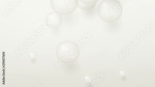 Minimal 3D Bubbles Soft Spheres Ivory Clean Background