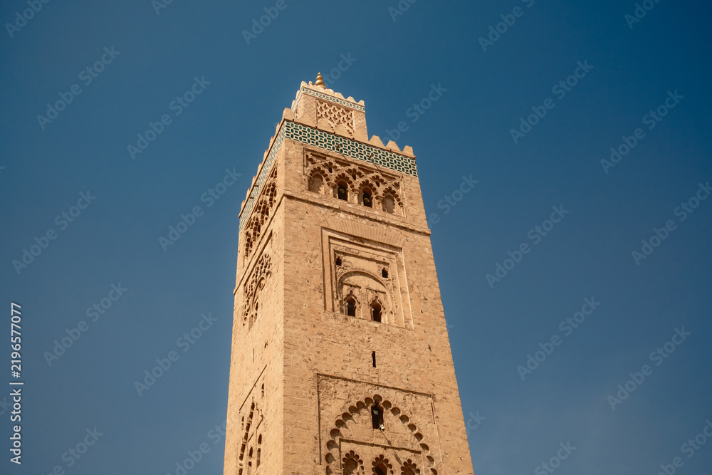 Obraz premium Traditional Moroccan Architecture Under Clear Blue Sky