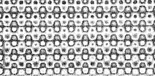 Obraz na plátně Repeating black linked loops form a dense geometric printed texture