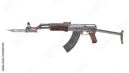 3d rendering an assault rifle on a white background