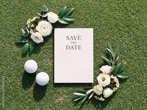 Golf Save the Date Golfer Themed