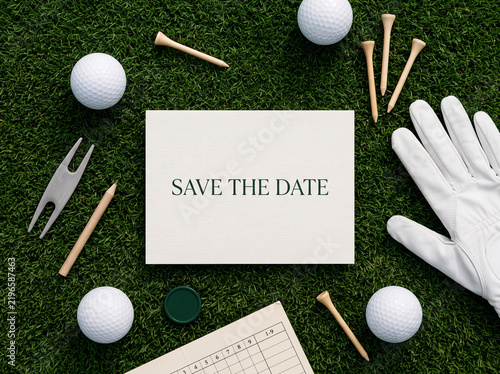 Golf Save the Date Golfer Themed