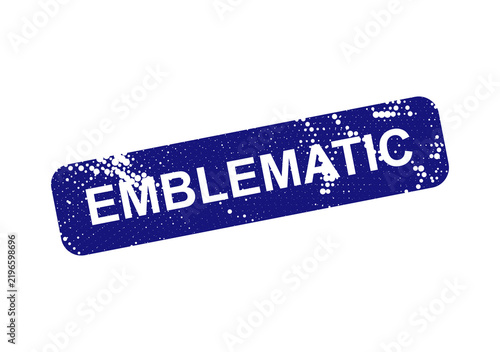 Emblematic blue vintage rubber stamp text isolated on transparent background, illustration
