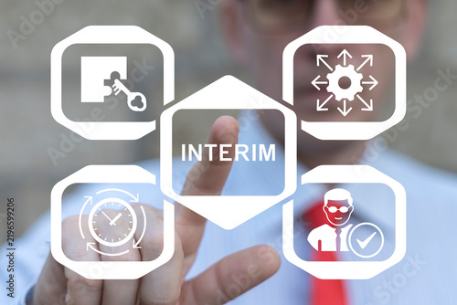 Concept of business interim management and solution.