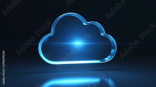 3D Glass Cloud Computing Icon Animation