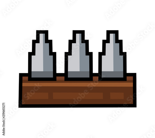 Cartoon Iron Spike Pixel Art Style Illustration Simple Digital Design