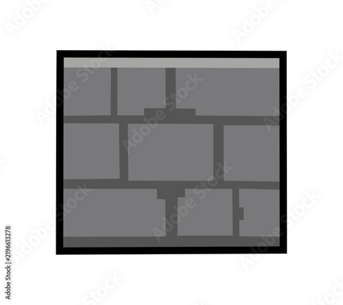 Cartoon Rock Block Pixel Art Style Illustration Simple Digital Design