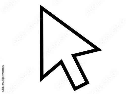 Naklejka Computer mouse cursor pointer arrow outline icon on transparent background