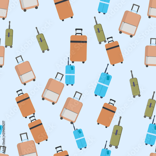Принти на полотні Seamless pattern of suitcases