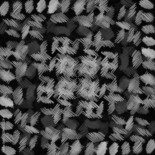 Abstract Monochrome Background With Scribble Texture Patterns In Black And White