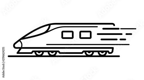 Modern high speed train illustration in motion