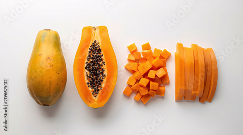 Papaya Fruit Stages Collection