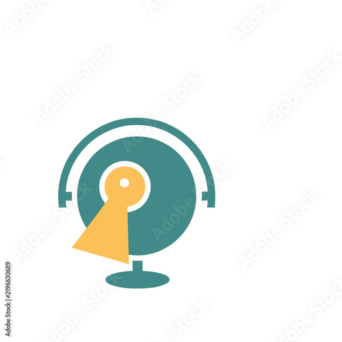 Stylized globe icon with keyhole