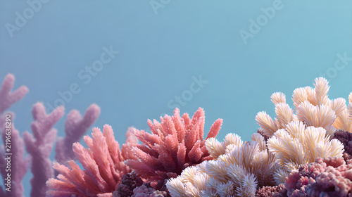 Decorative Coral Branches with Soft Pastel Aesthetic