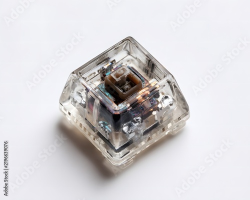 Transparent Computer Key Switch for Mechanical Keyboard Close-Up