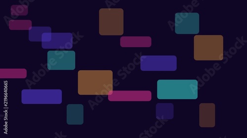 Floating Semi Transparent Rounded Rectangles in Colorful Abstract Motion