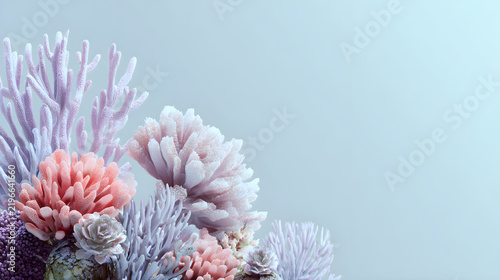Decorative Coral Branches with Soft Pastel Aesthetic