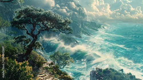 Tranquil Nature Scene Embracing Earthly Energy Through Beauty, Balance, and Spiritual Connection