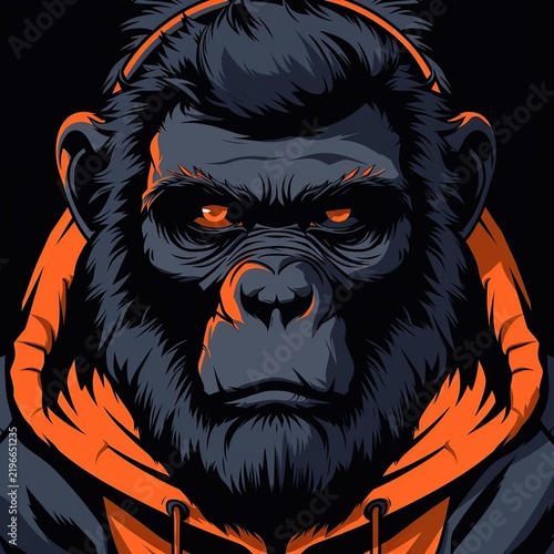 Powerful Gorilla Gaming Mascot Logo with Aggressive Expression for Esports Branding
50 Keywords