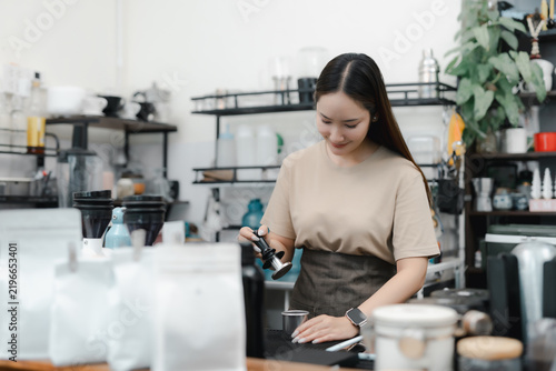 Принти на полотні Espresso preparation concept